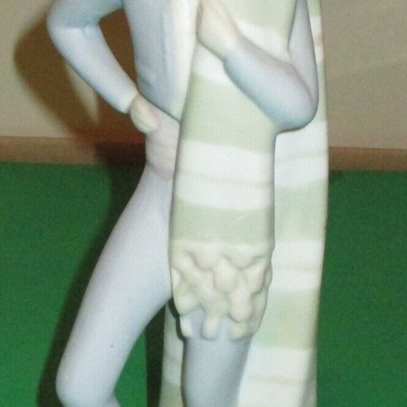 Porceval Spain Unglazed Figurine Porcelain Statue of Man with Blanket Matador? - Picture 7 of 13